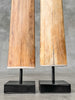Pair of Natural Tusks on Stand – Rustic Bone Sculpture, Tribal-Inspired Home Decor - Tusk,A/049