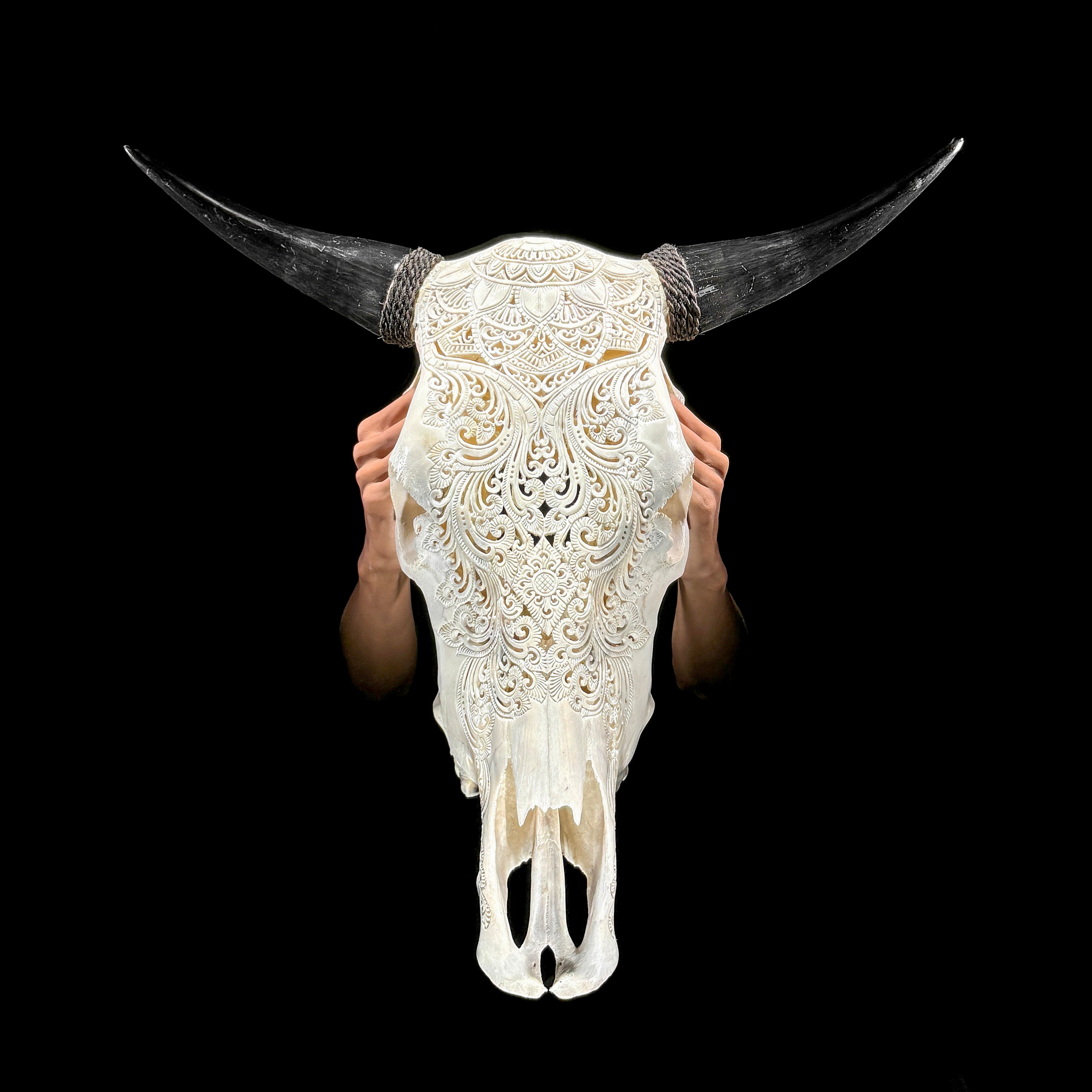 Bull Skull Carved Mandala Boho - Skull,A/149