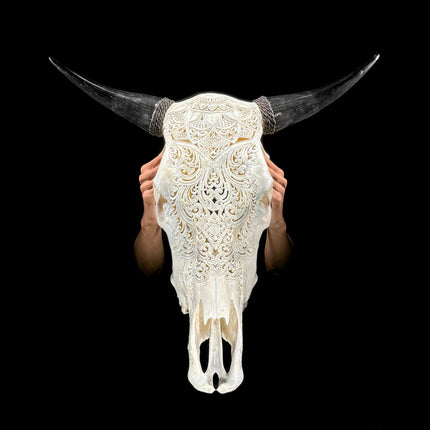Bull Skull Carved Mandala Boho - Skull,A/149
