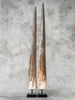 air of Natural Tusks on Stand – Rustic Tribal Decor, Bone Sculpture - Tusk,A/045