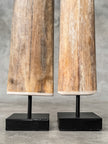 Natural Tusks on Stand – Rustic Tribal Decor – Organic Home Accent – Earthy home interiors - Set of 2 - Tusk,A/056