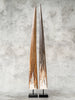 Pair of Natural Tusks on Stands – Organic Coastal Sculptures | Rustic Modern Home Accent | Sleek Earth-Inspired Display Pieces - Tusk,A/055