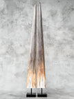 Pair of Natural Tusks on Stand – Rustic Bone Sculpture, Tribal-Inspired Home Accent - Tusk,A/051