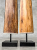 Pair of Natural Tusks on Stand – Tribal Bone Sculpture, Rustic Decor, Organic AccentTusk,A/044