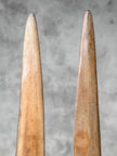Pair of Natural Tusks on Stand – Rustic Bone Sculpture, Tribal-Inspired Decor, Earthy Accent - Tusk,A/050