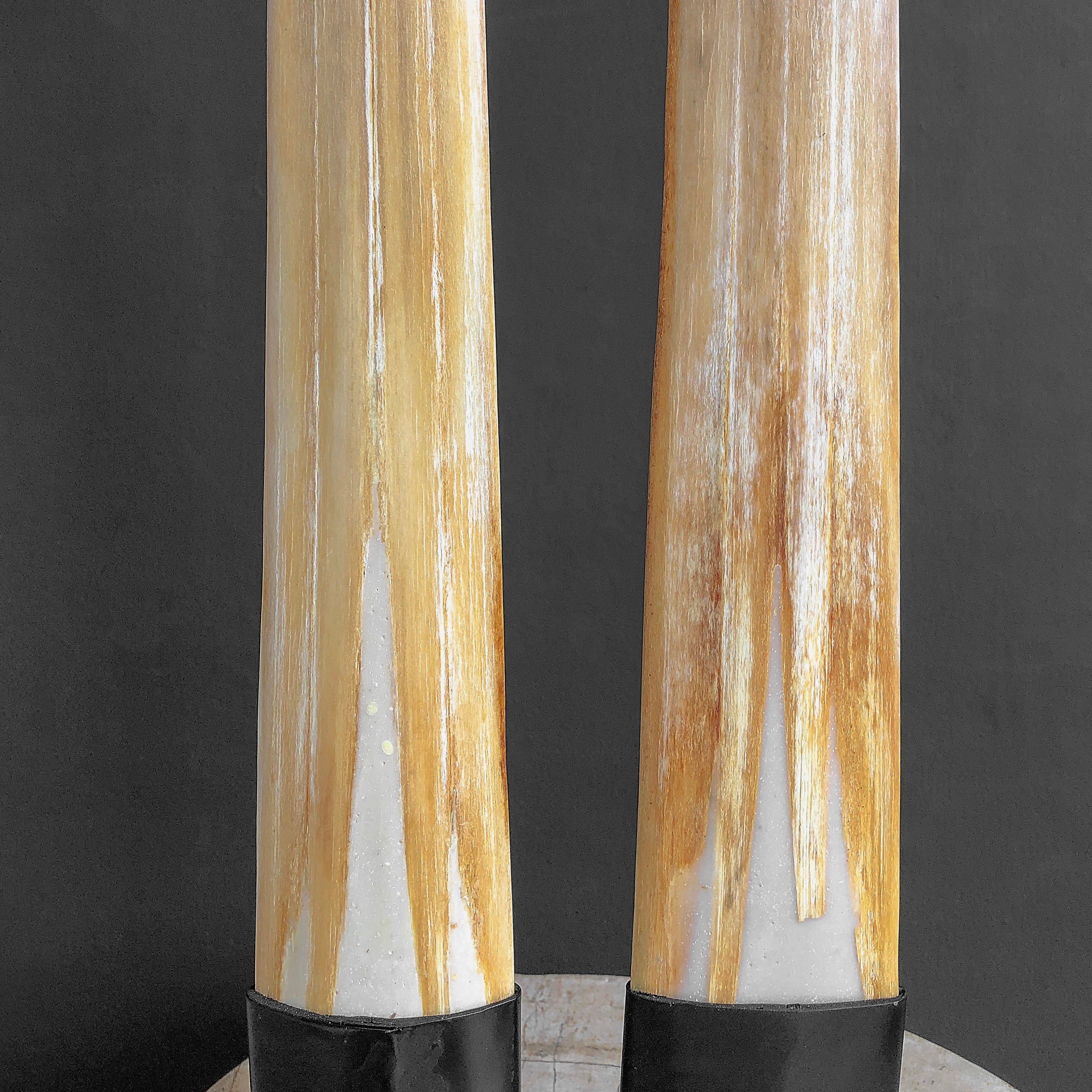 A Pair of Tusks on stand  21/EX/218: