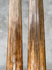 Pair of Natural Tusks on Stand – Rustic Bone Sculpture, Tribal-Inspired Decor, Organic Accent - Tusk,A/048