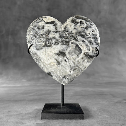 Wonderful Zebra Crystal Heart-Shaped on a custom stand CH/574