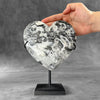 Wonderful Zebra Crystal Heart-Shaped on a custom stand CH/574