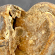 Stunning Heart Shape of Yellow Crystal Rock on a custom stand CH/575