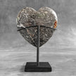 Stunning Heart Shape of Yellow Crystal Rock on a custom stand CH/577