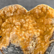 Stunning Heart Shape of Yellow Crystal Rock on a custom stand CH/577