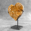 Stunning Heart Shape of Yellow Crystal Rock on a custom stand CH/579