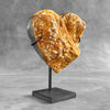 Stunning Heart Shape of Yellow Crystal Rock on a custom stand CH/579