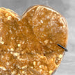 Stunning Heart Shape of Yellow Crystal Rock on a custom stand CH/579