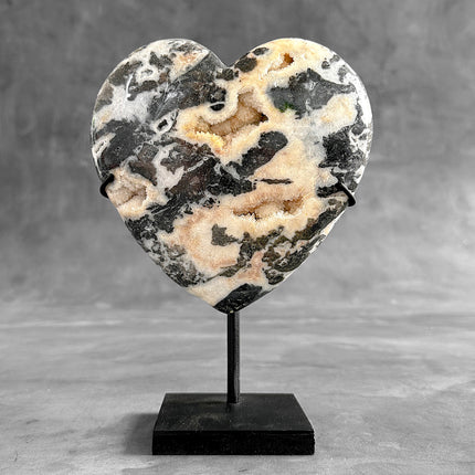 Wonderful Zebra Crystal Heart-Shaped on a custom stand CH/583