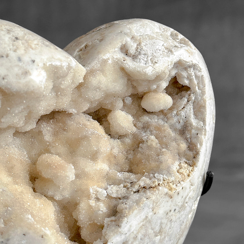 Wonderful White Druzy Crystal Sphere on a custom stand CH/586