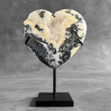 Wonderful Zebra Crystal Heart-Shaped on a custom stand CH/587