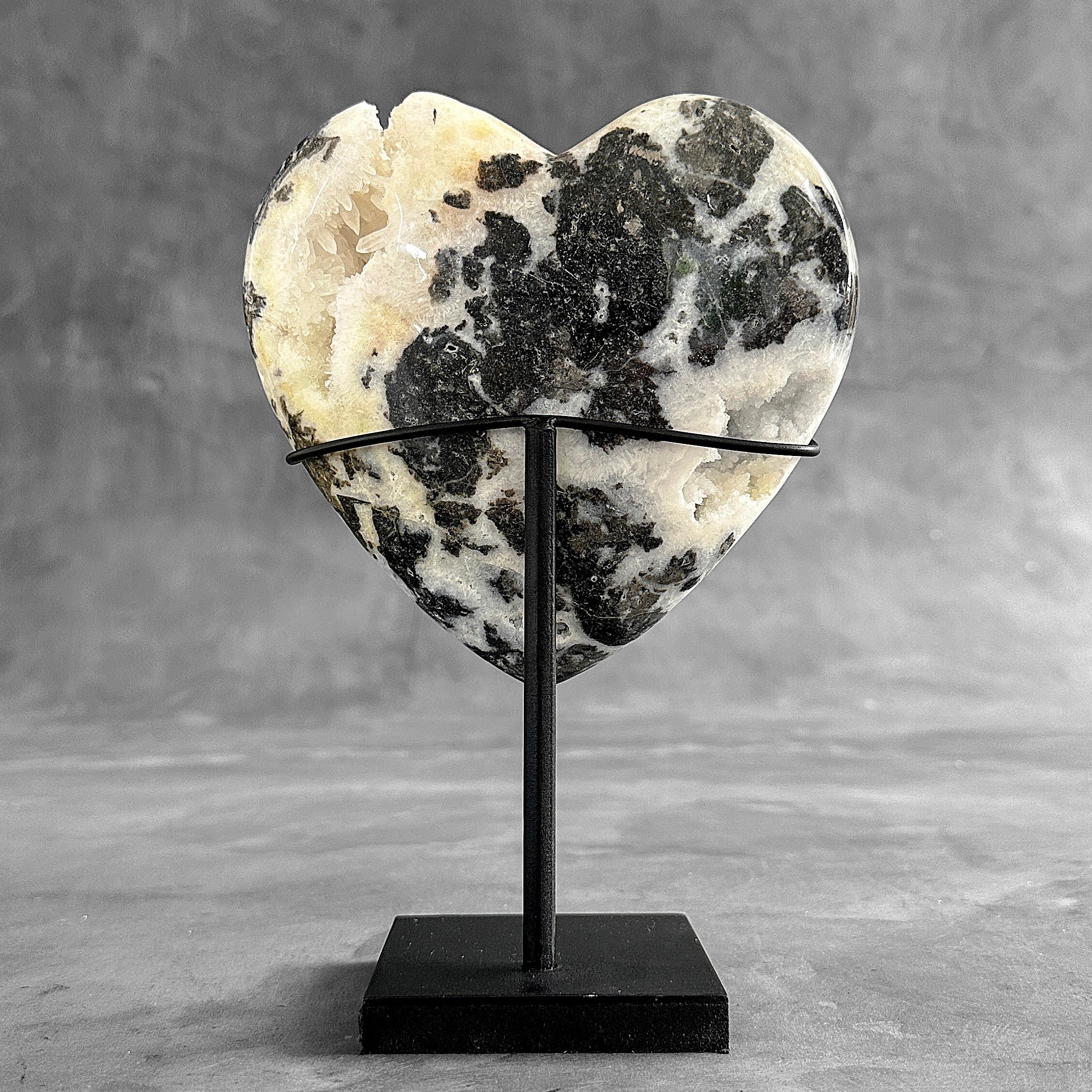 Wonderful Zebra Crystal Heart-Shaped on a custom stand CH/587