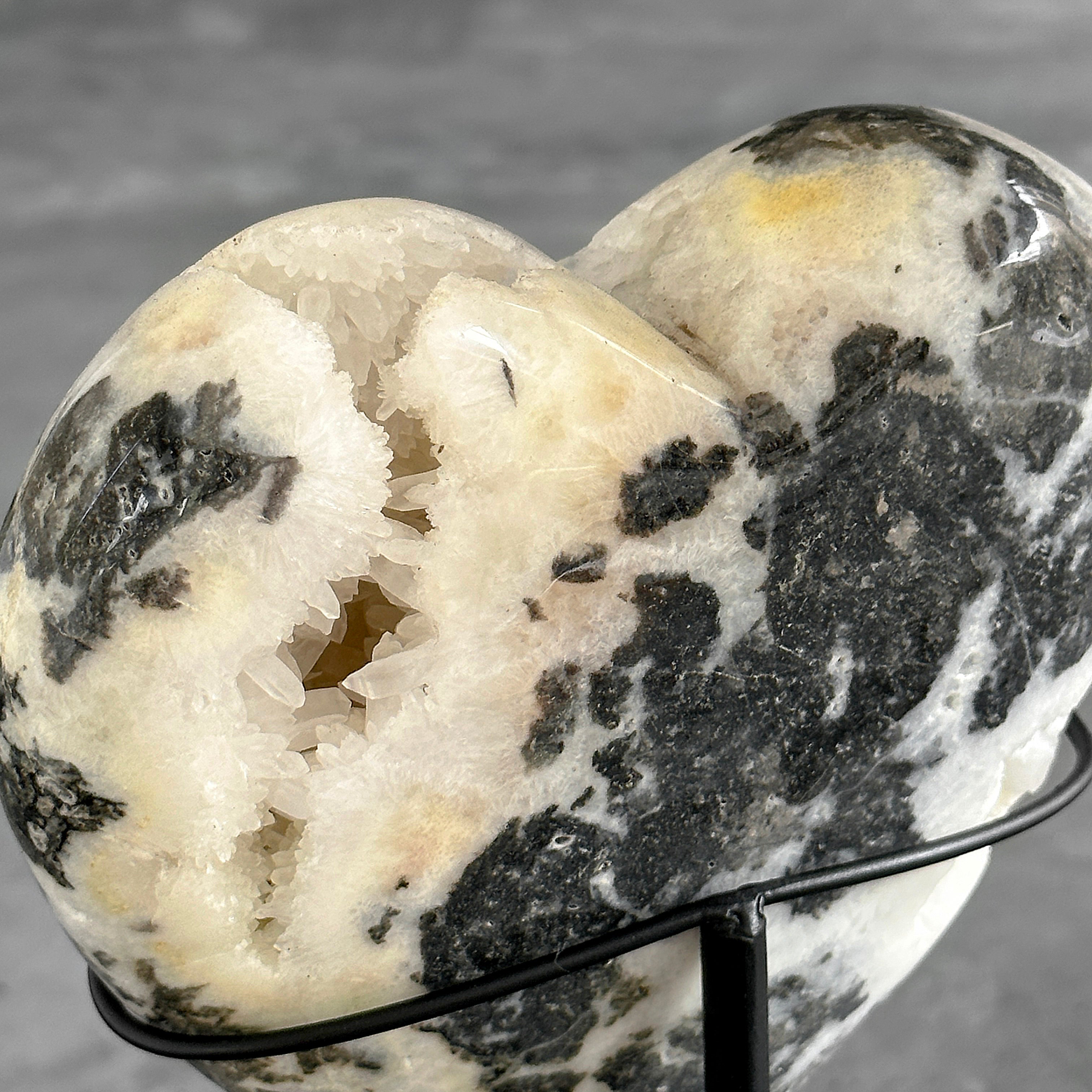 Wonderful Zebra Crystal Heart-Shaped on a custom stand CH/587