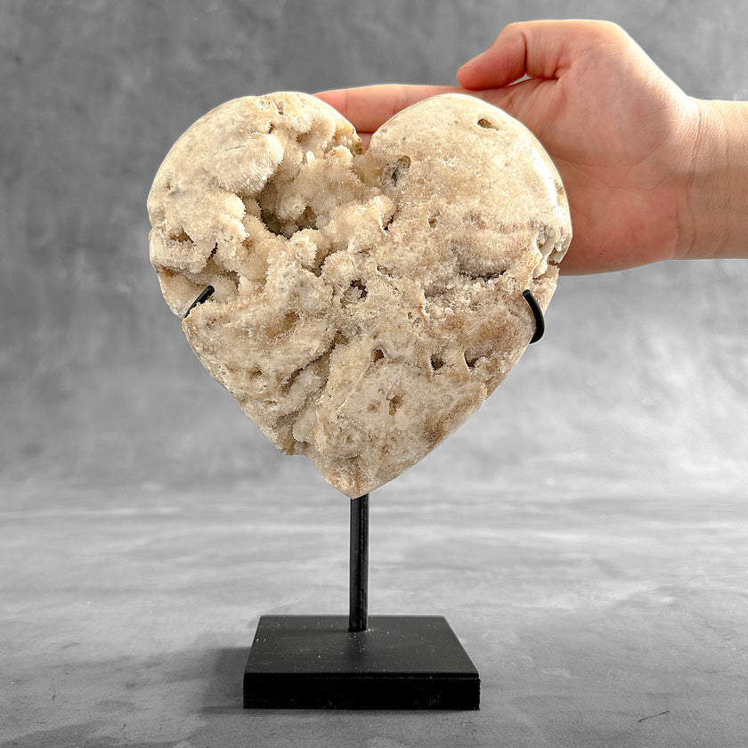 Wonderful White Druzy Crystal Sphere on a custom stand CH/588