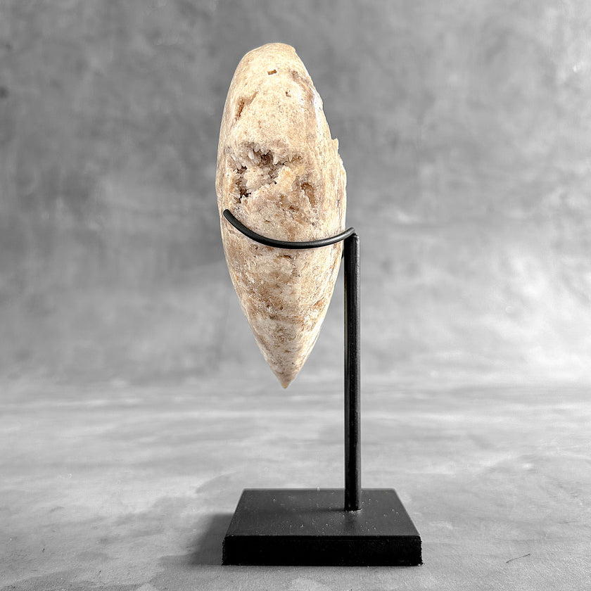 Wonderful White Druzy Crystal Sphere on a custom stand CH/588