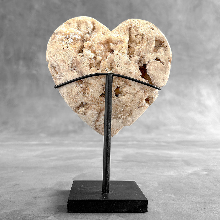 Wonderful White Druzy Crystal Sphere on a custom stand CH/588