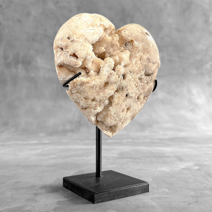 Wonderful White Druzy Crystal Sphere on a custom stand CH/588