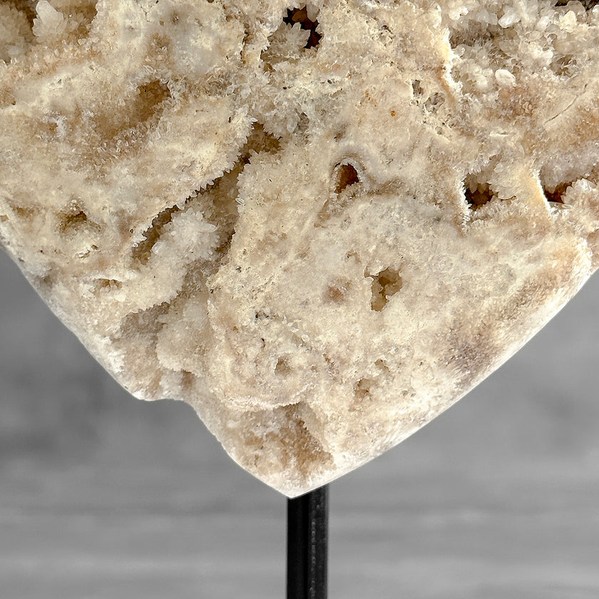 Wonderful White Druzy Crystal Sphere on a custom stand CH/588