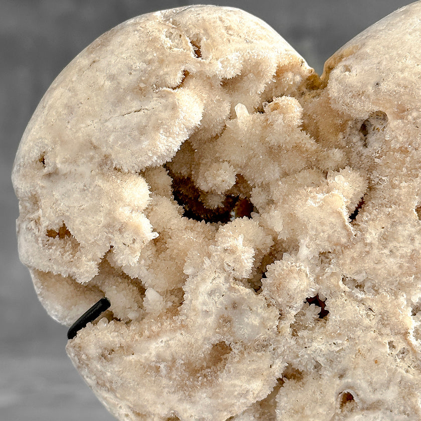 Wonderful White Druzy Crystal Sphere on a custom stand CH/588
