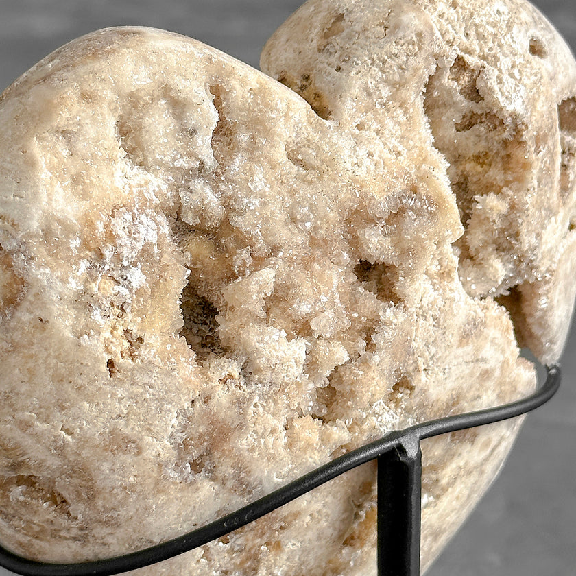 Wonderful White Druzy Crystal Sphere on a custom stand CH/588