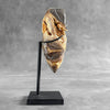 Stunning Heart Shape of Yellow Crystal Rock on a custom stand CH/590