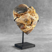 Stunning Heart Shape of Yellow Crystal Rock on a custom stand CH/590