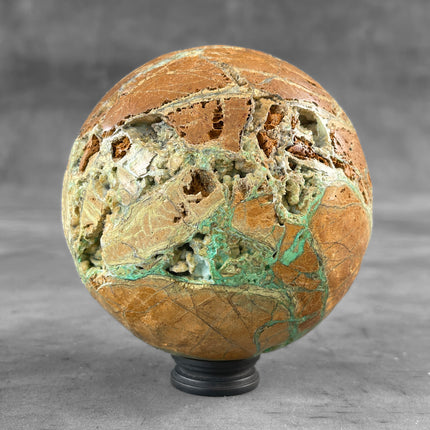 Wonderful Green Smithsonite Sphere on a Custom Stand PS 505