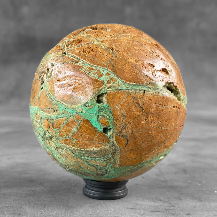 Wonderful Green Smithsonite Sphere on a Custom Stand PS 505