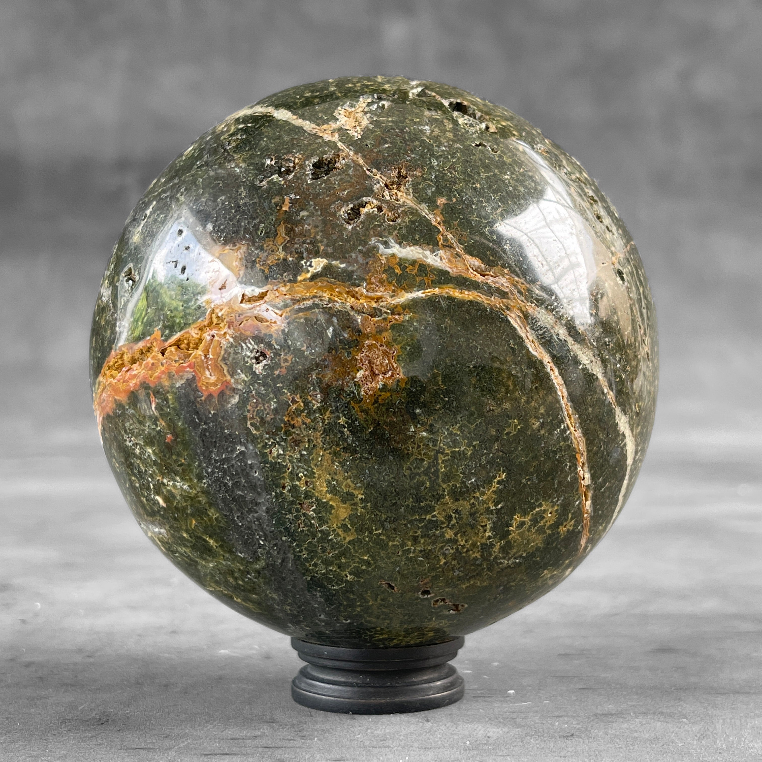 Wonderful Ocean Jasper Sphere on a Custom Stand PS/506