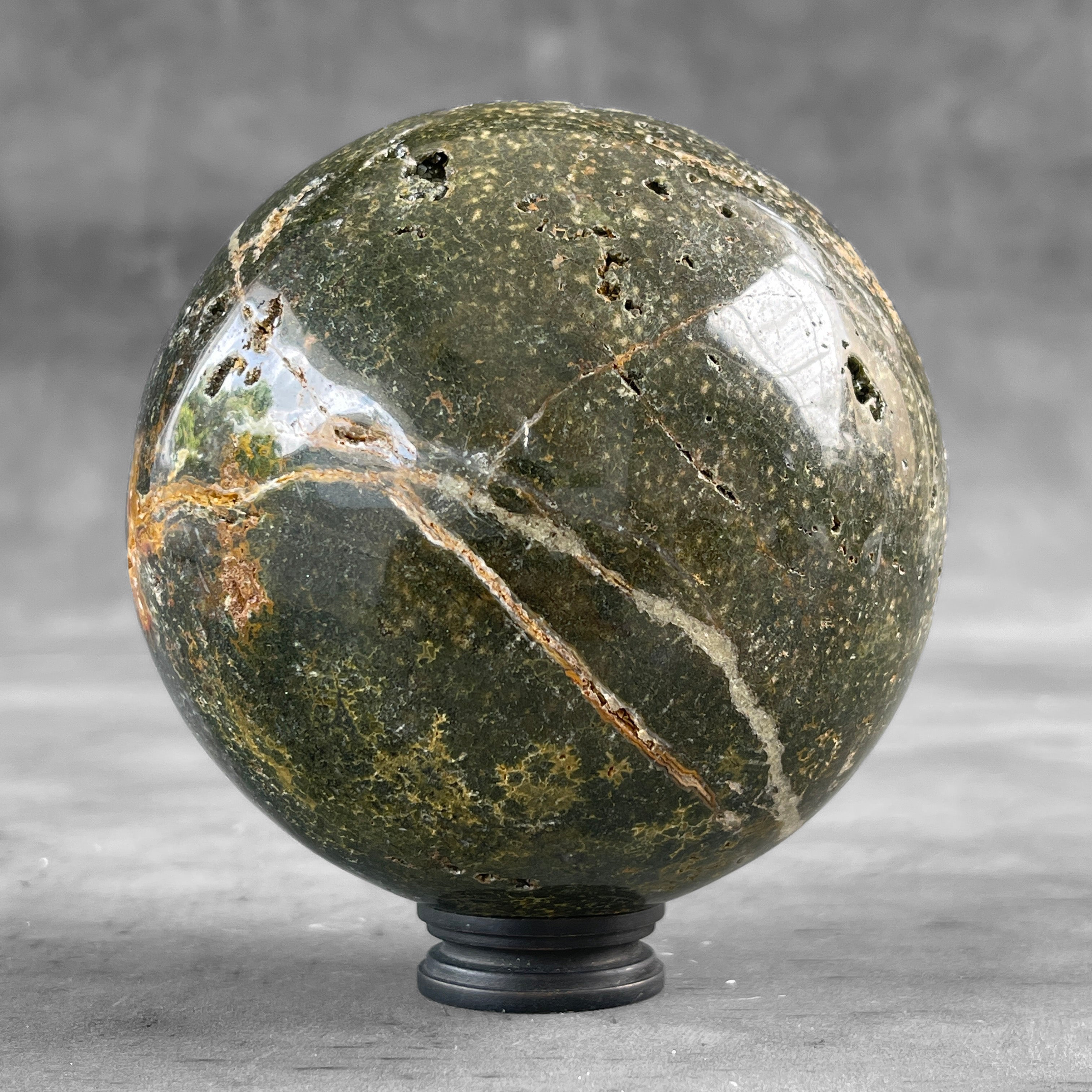 Wonderful Ocean Jasper Sphere on a Custom Stand PS/506