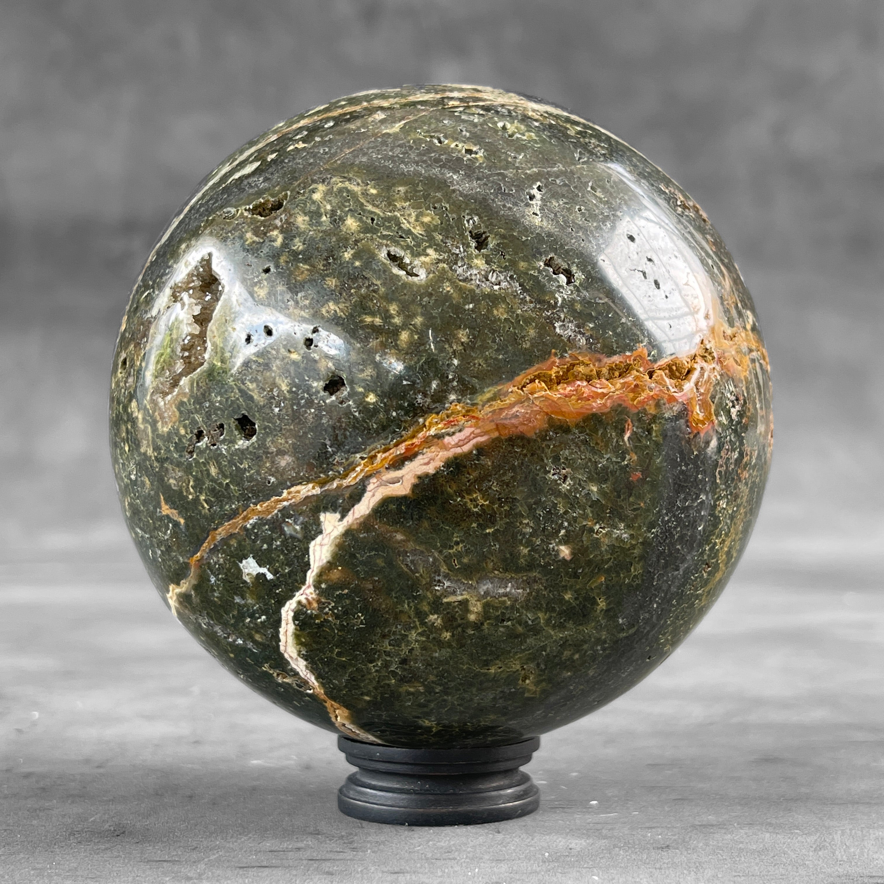 Wonderful Ocean Jasper Sphere on a Custom Stand PS/506