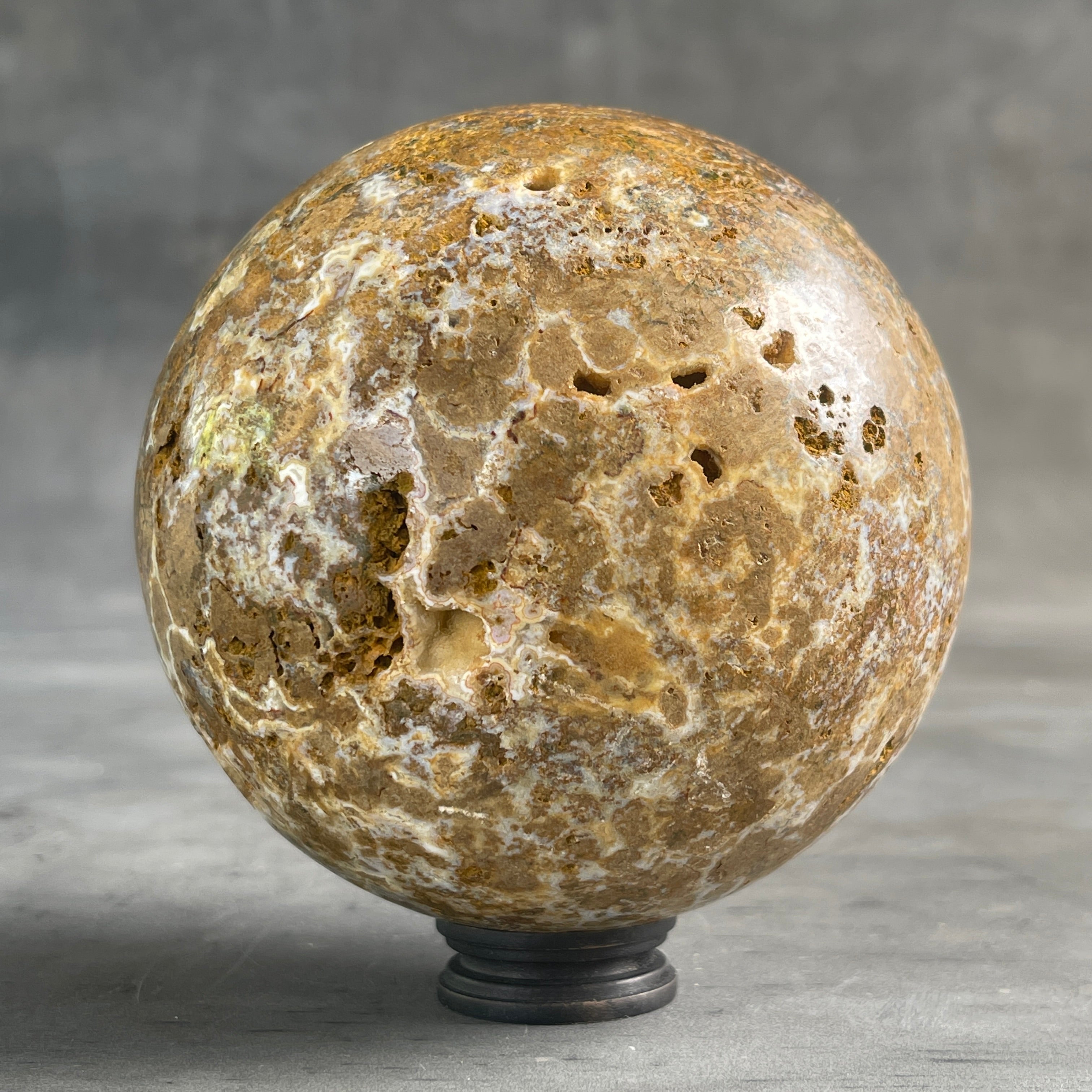 Stunning Yellow Crystal Sphere on a Custom Stand PS/521