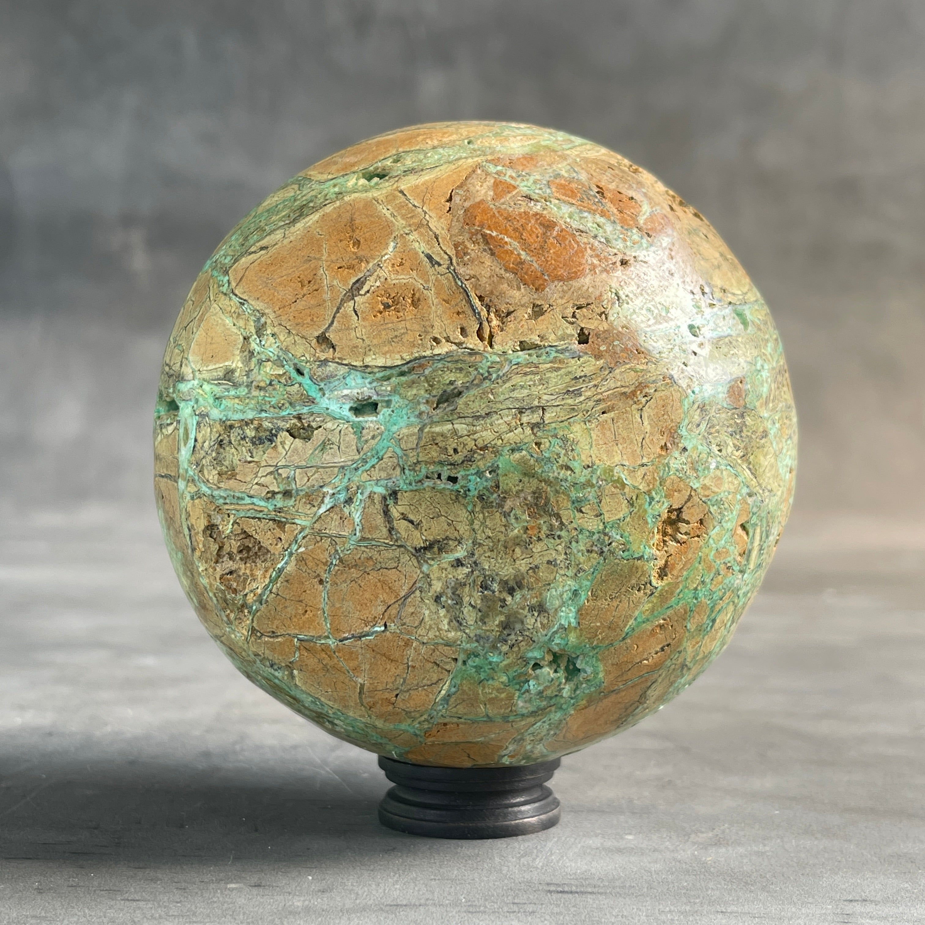 Wonderful Green Smithsonite Sphere on a Custom Stand PS/531