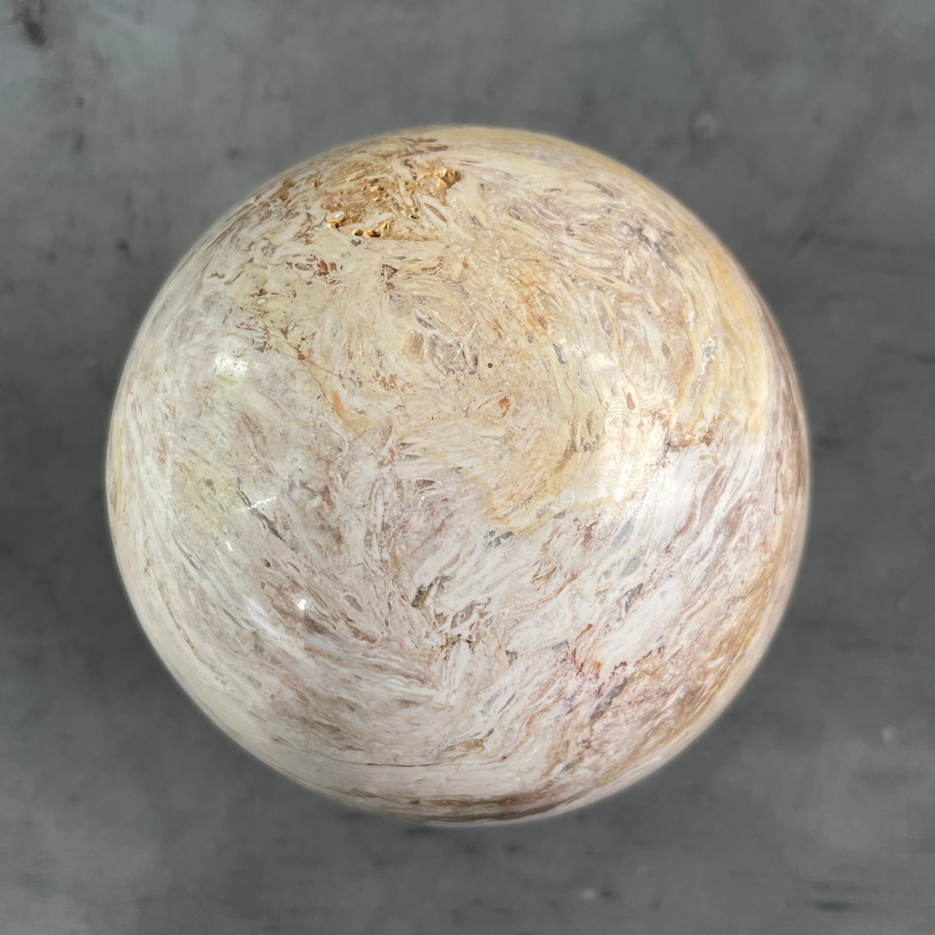 A Beautiful Sphere of Agatized Wood on Custom Stand PS/543