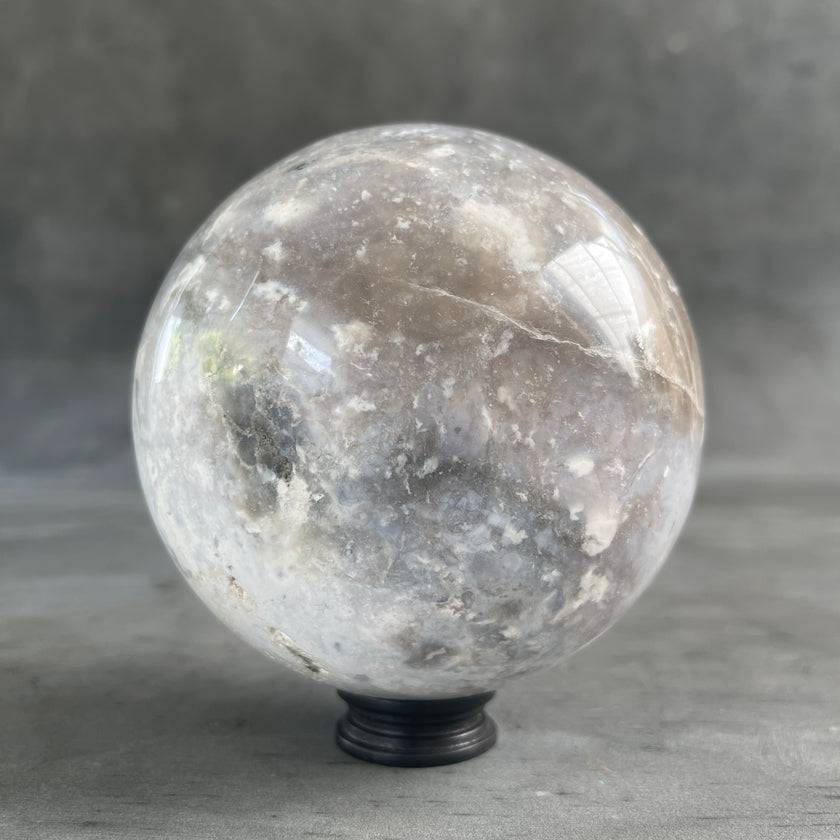 A Beautiful Lace Agate Sphere on a Custom Stand PS/545