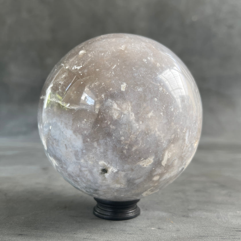 A Beautiful Lace Agate Sphere on a Custom Stand PS/545