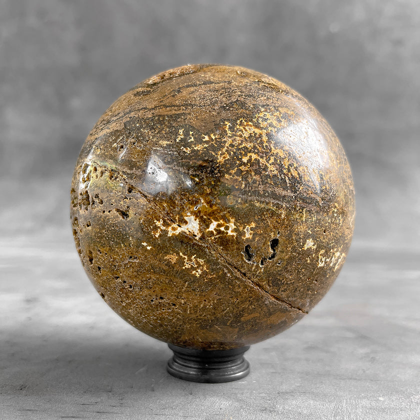 Beautiful River Jasper Sphere on a Custom Stand PS 546