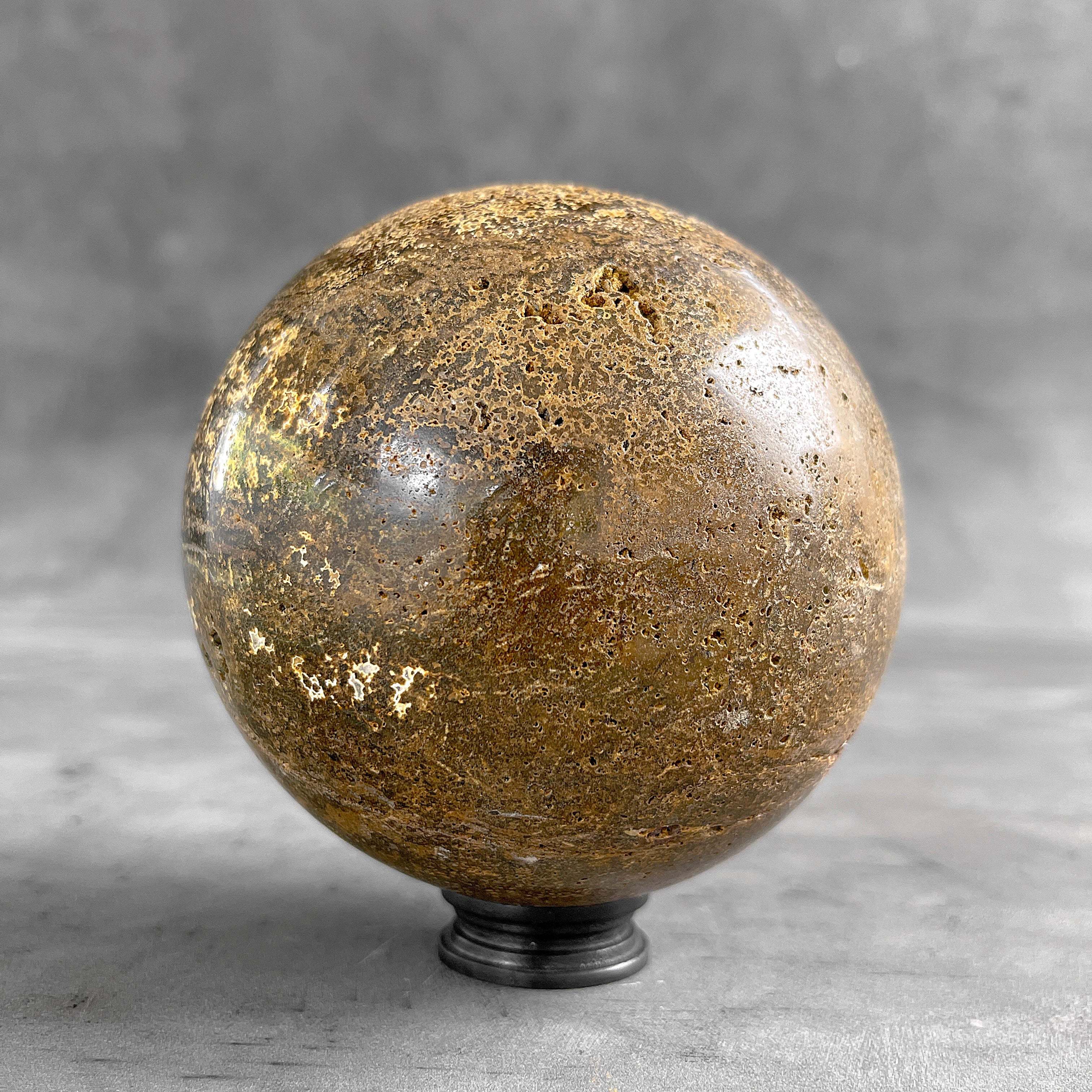 Beautiful Petrified Palm Root Sphere on a Custom Stand PS 546