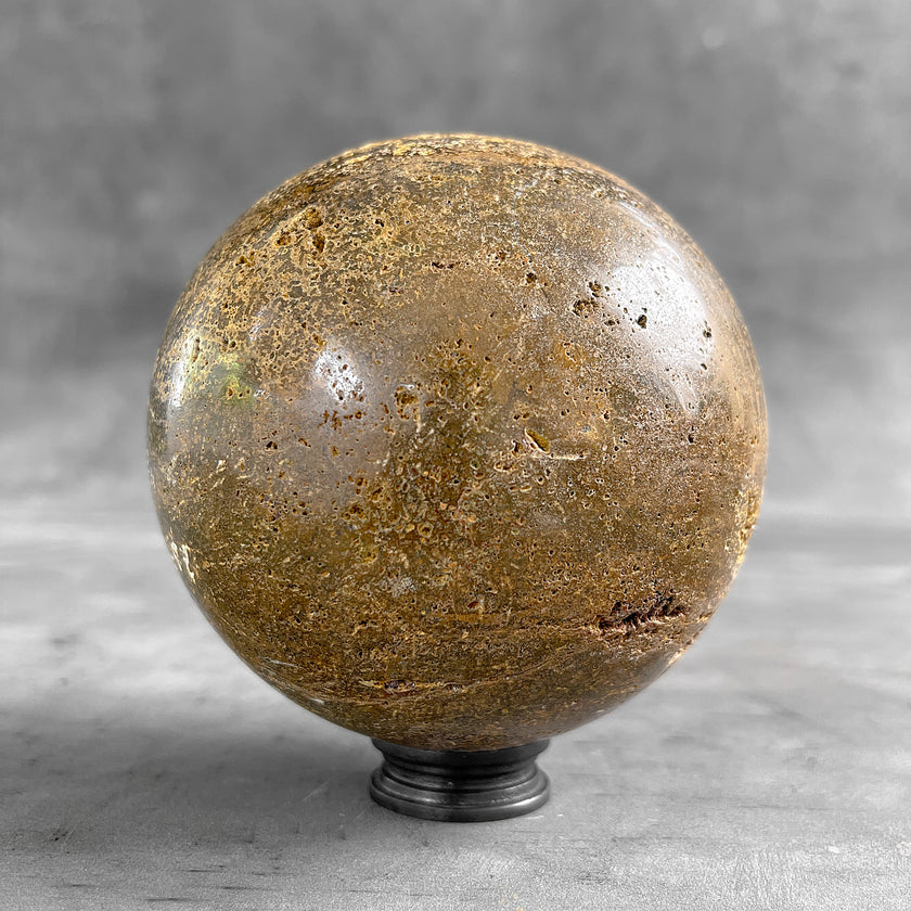 Beautiful River Jasper Sphere on a Custom Stand PS 546