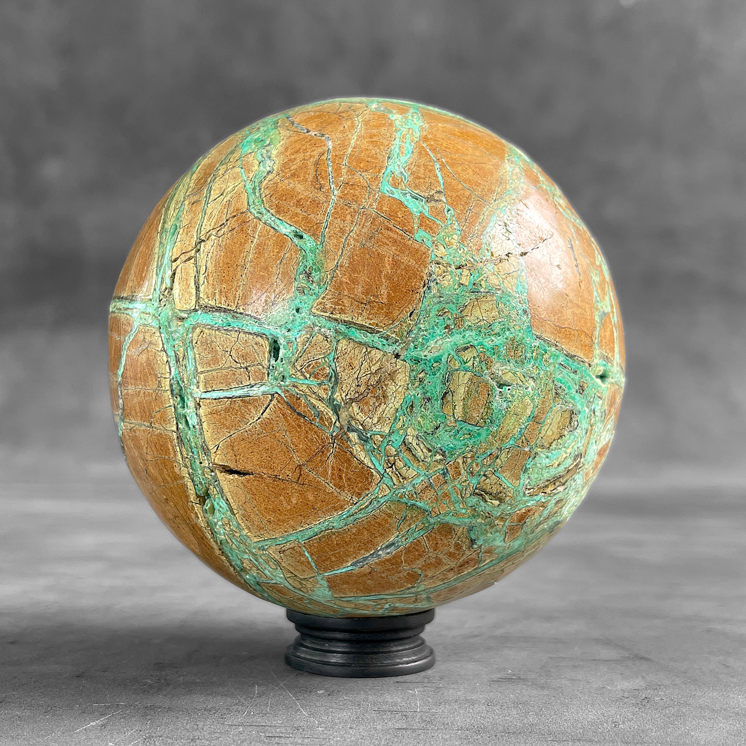 Wonderful Green Smithsonite Sphere on a Custom Stand PS 549