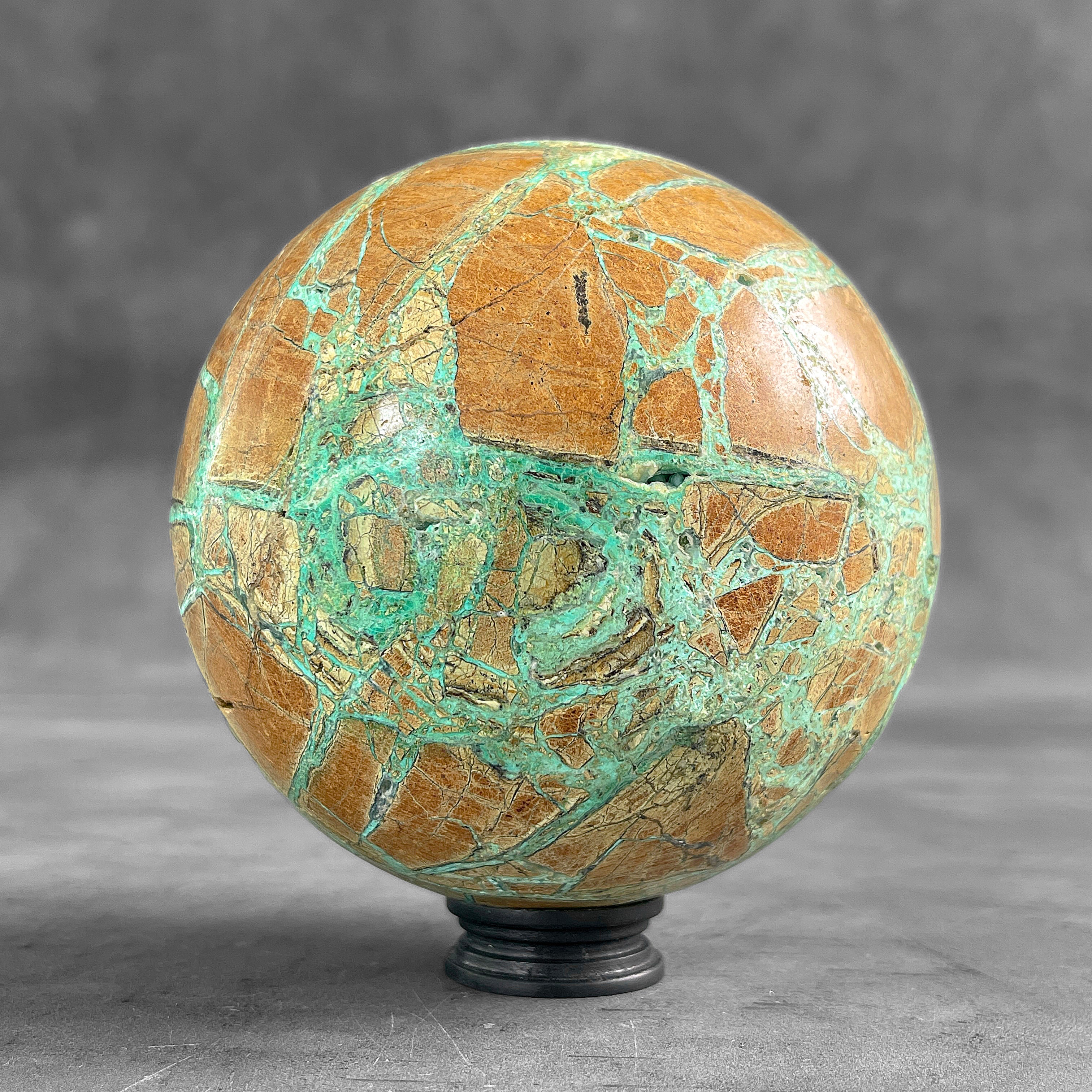 Wonderful Green Smithsonite Sphere on a Custom Stand PS 549