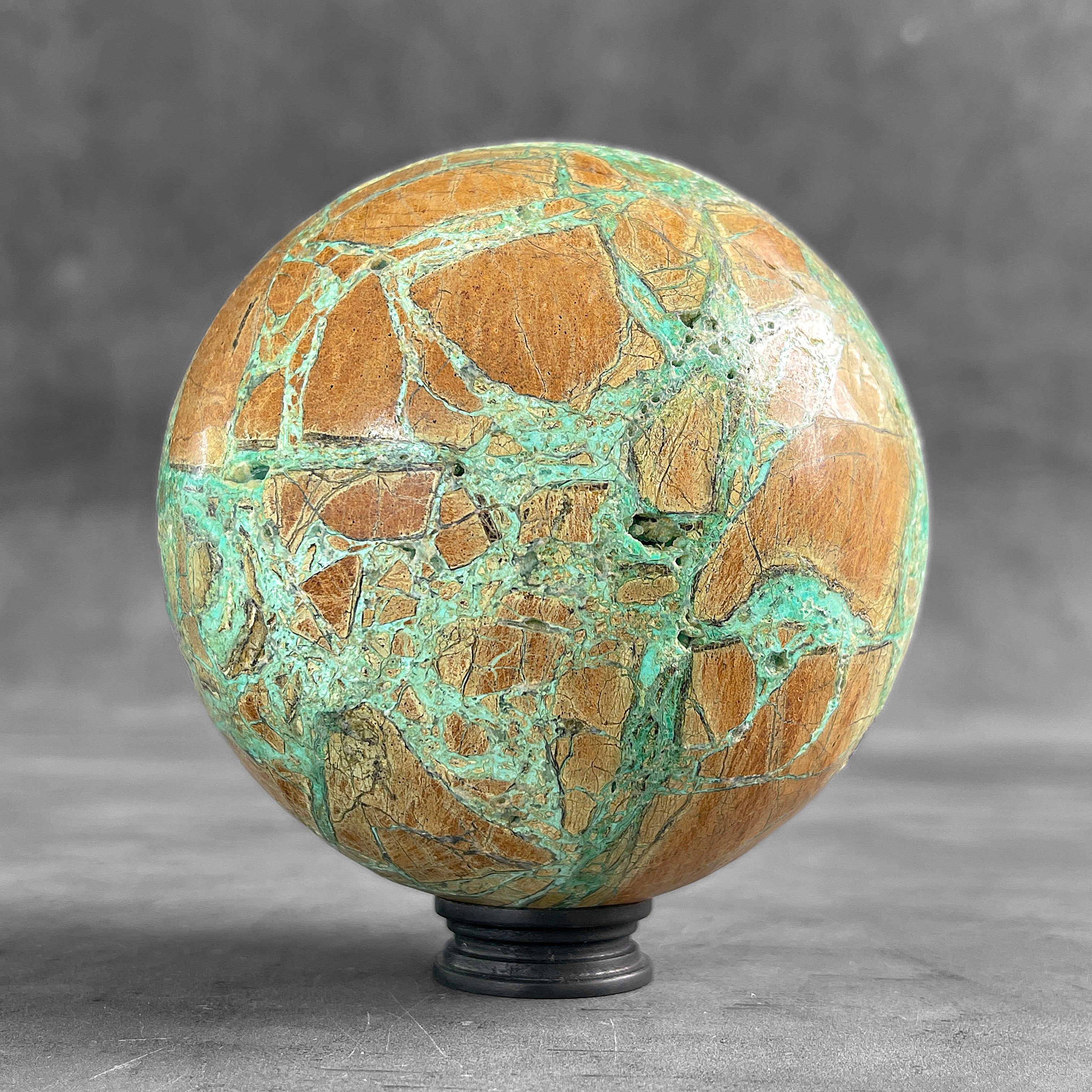 Wonderful Green Smithsonite Sphere on a Custom Stand PS 549