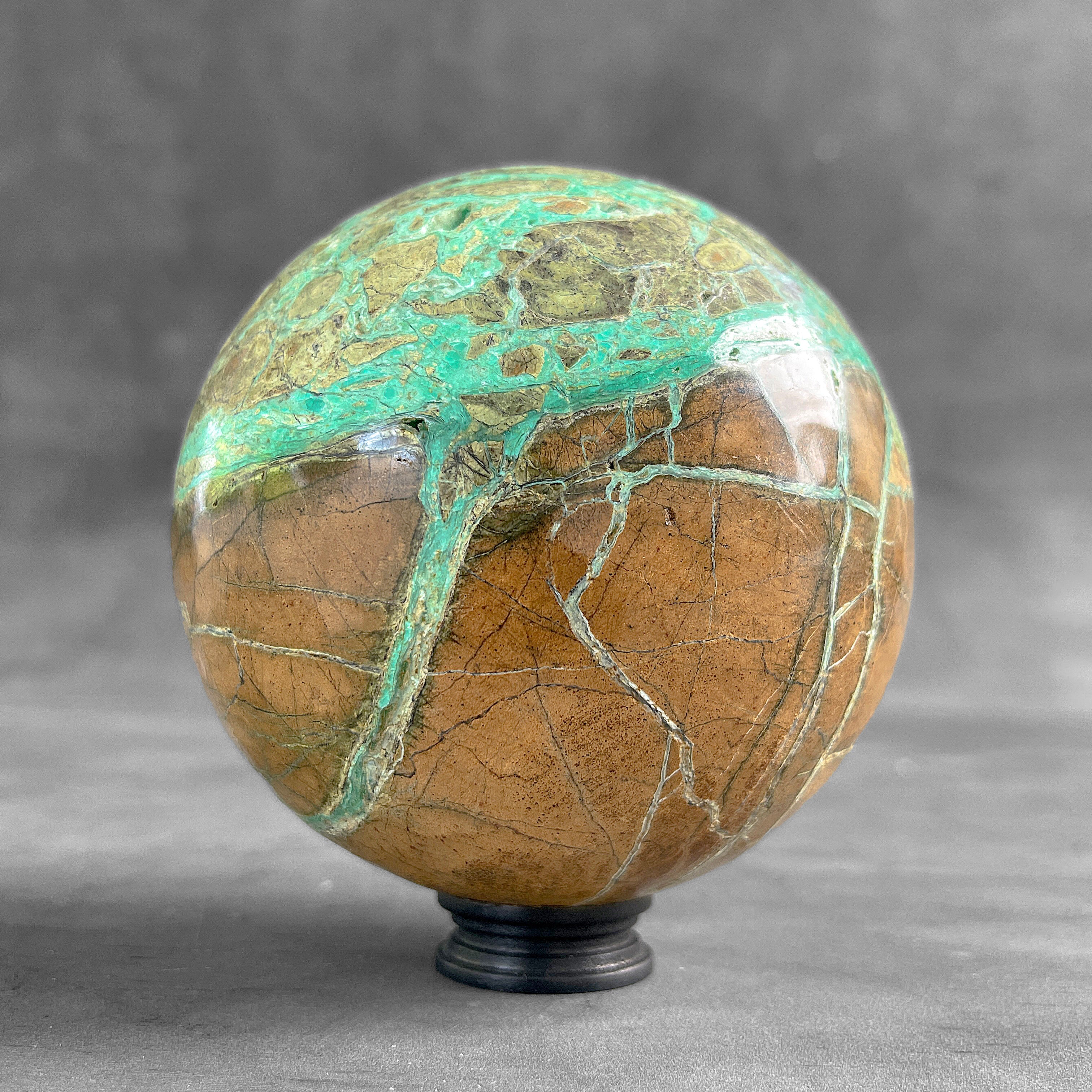 Wonderful Green Smithsonite Sphere on a Custom Stand PS 581